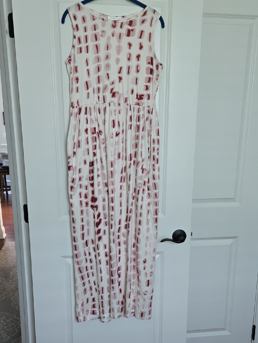 Sleeveless Maxi Dress in Blush Spot Print
